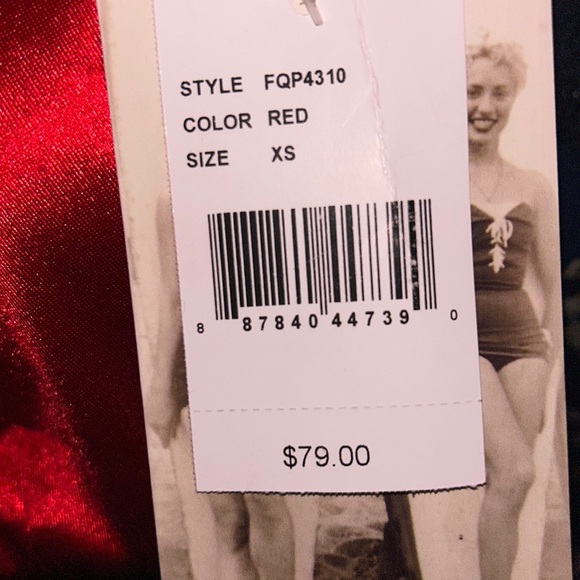 Silk Red Cocktail Dress with Lace Back. Honey and Rosie XS - Picture 5 of 5